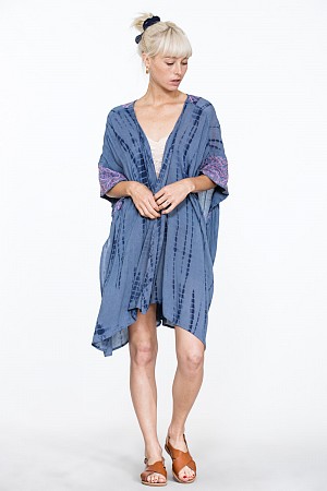 SLEEVE FLORAL BEADING TIE DYE  ...